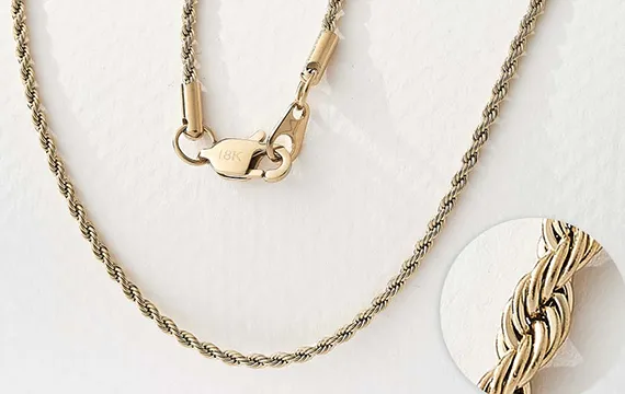 Rope chain necklace jewelry with logo
