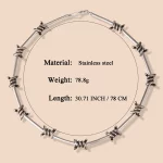 Size of barbed wire stainless steel necklace manufacturing
