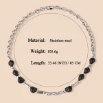 Size of skull bead chain necklace custom jewelry