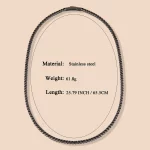 Size of stainless steel chain necklace for private label