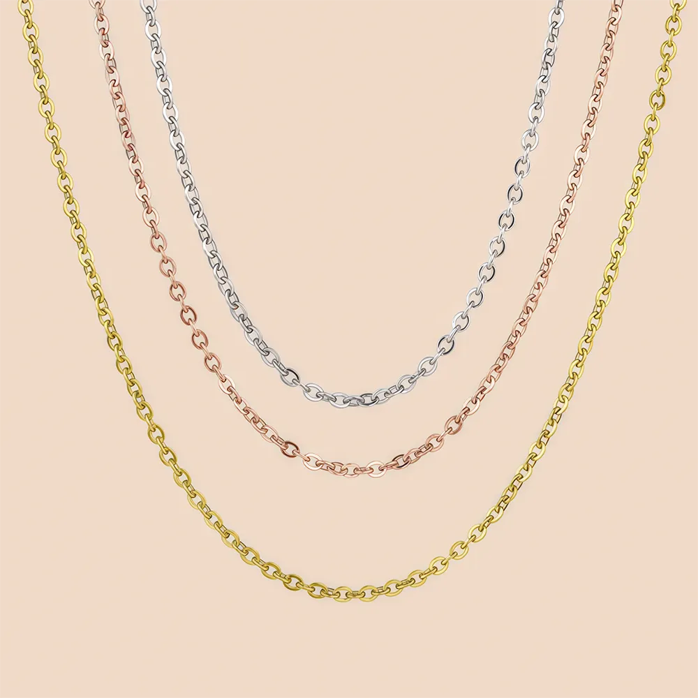 Source factory stainless steel rolo chain necklace manufacturing