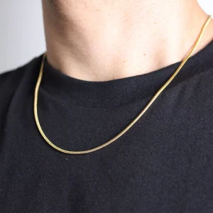 Source factory stainless steel round snake chain necklace for men