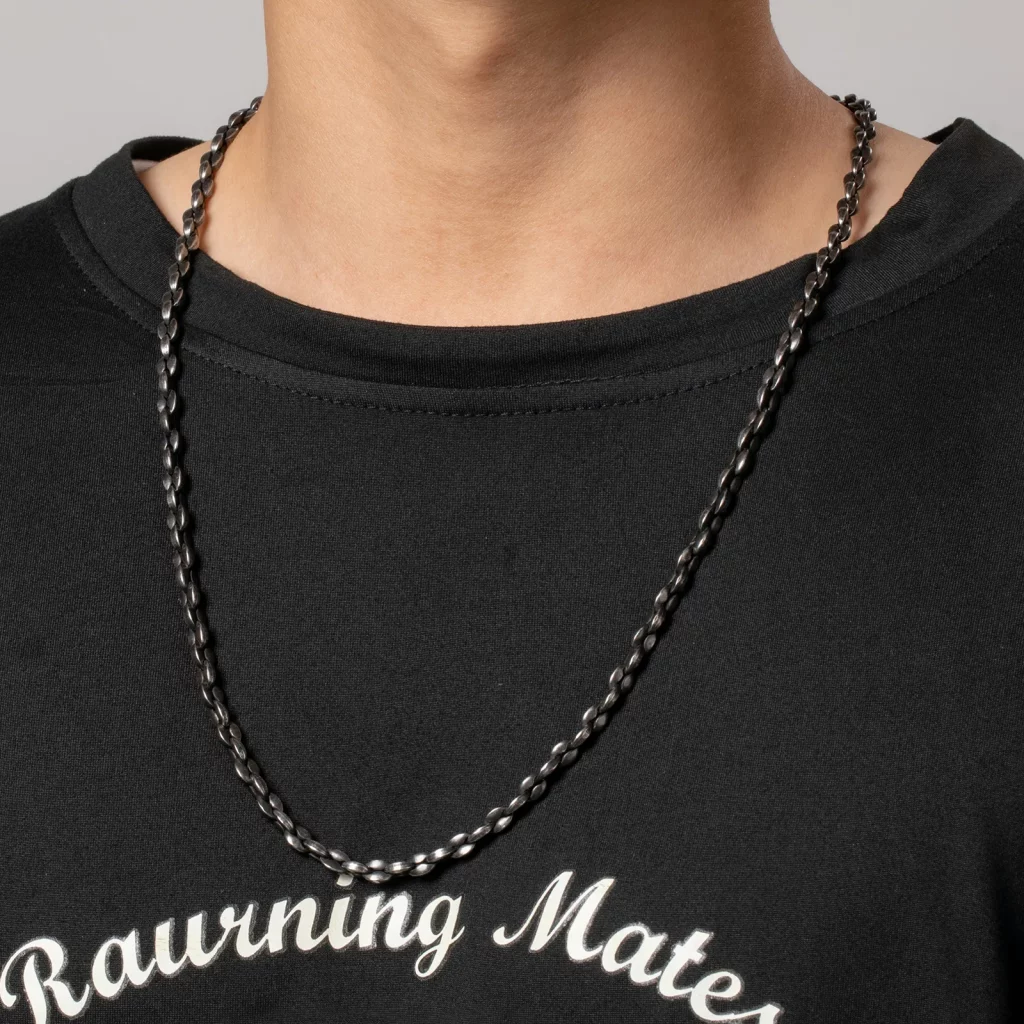 Vintage stainless steel chain necklace for men fashion jewelry manufacturer