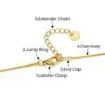 custom design stainless steel black onyx heart necklace structure for fashion jewelry supplier
