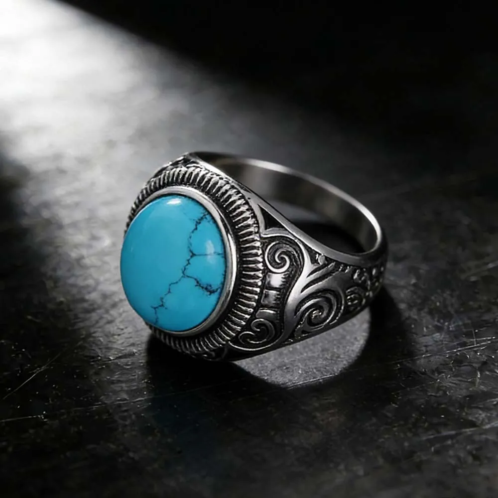 custom stainless steel gemstone ring