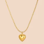 oem odm stainless steel gold bead chain hollow heart necklace for source factory