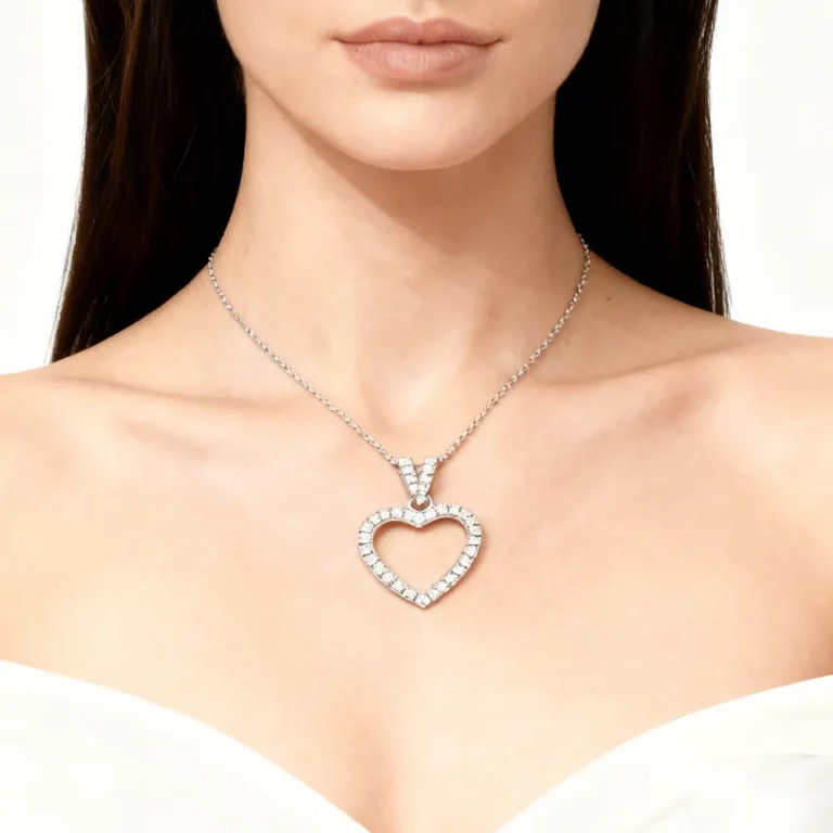 personalized 316L stainless steel silver cubic zircon open necklace for women direct supplier