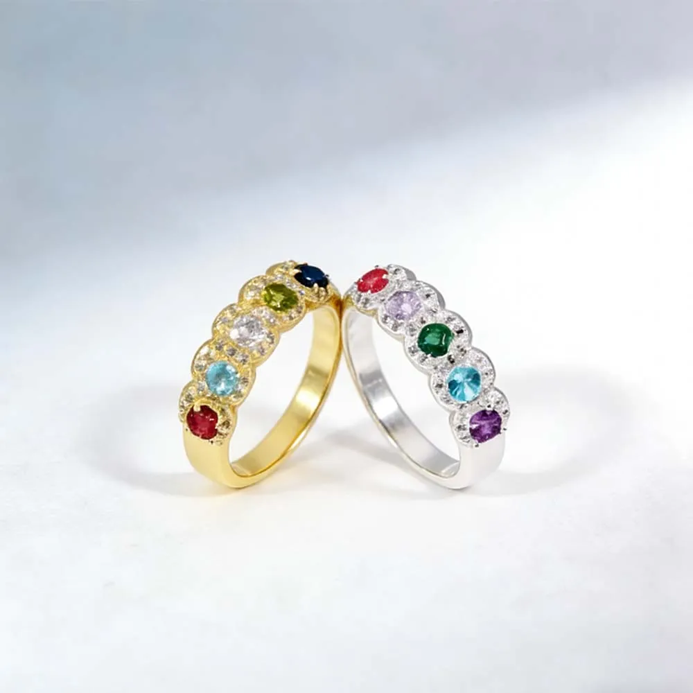 stainless steel birthstone ring