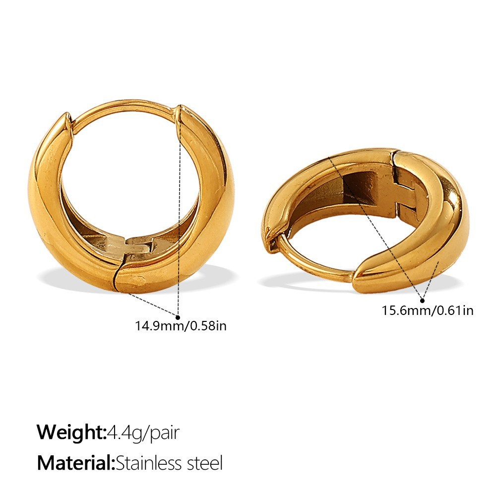 Source Factory Customize Minimalist Gold Stainless Steel Hoop Earrings for Women - Image 4