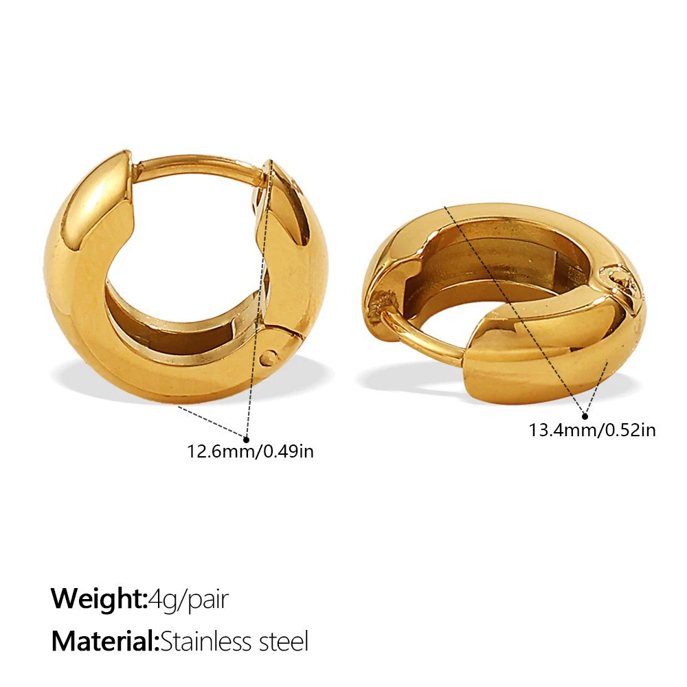 Source Factory Customize Minimalist Gold Stainless Steel Hoop Earrings for Women - Image 3