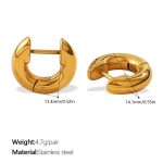 Source Factory Customize Minimalist Gold Stainless Steel Hoop Earrings for Women