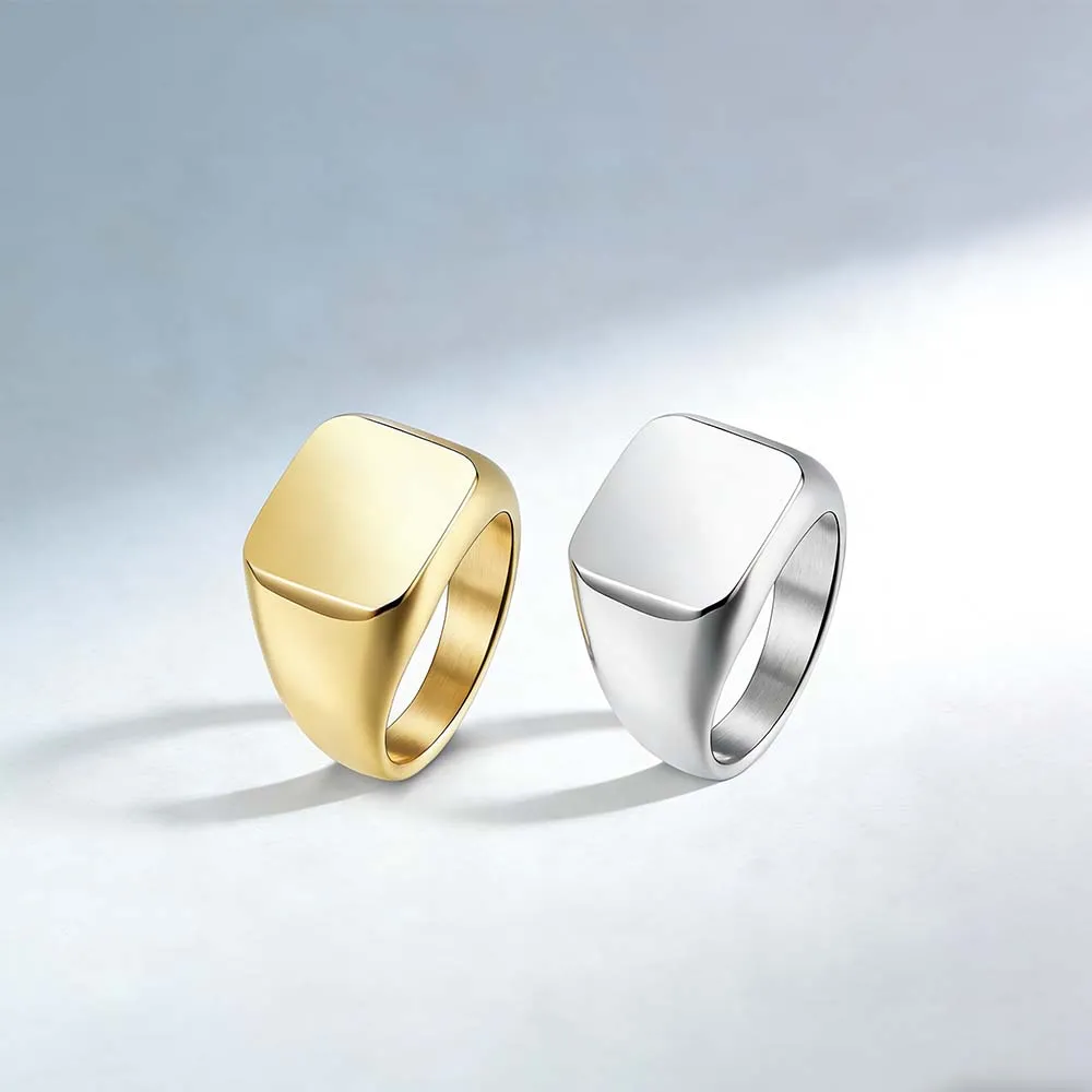 stainless steel signet ring