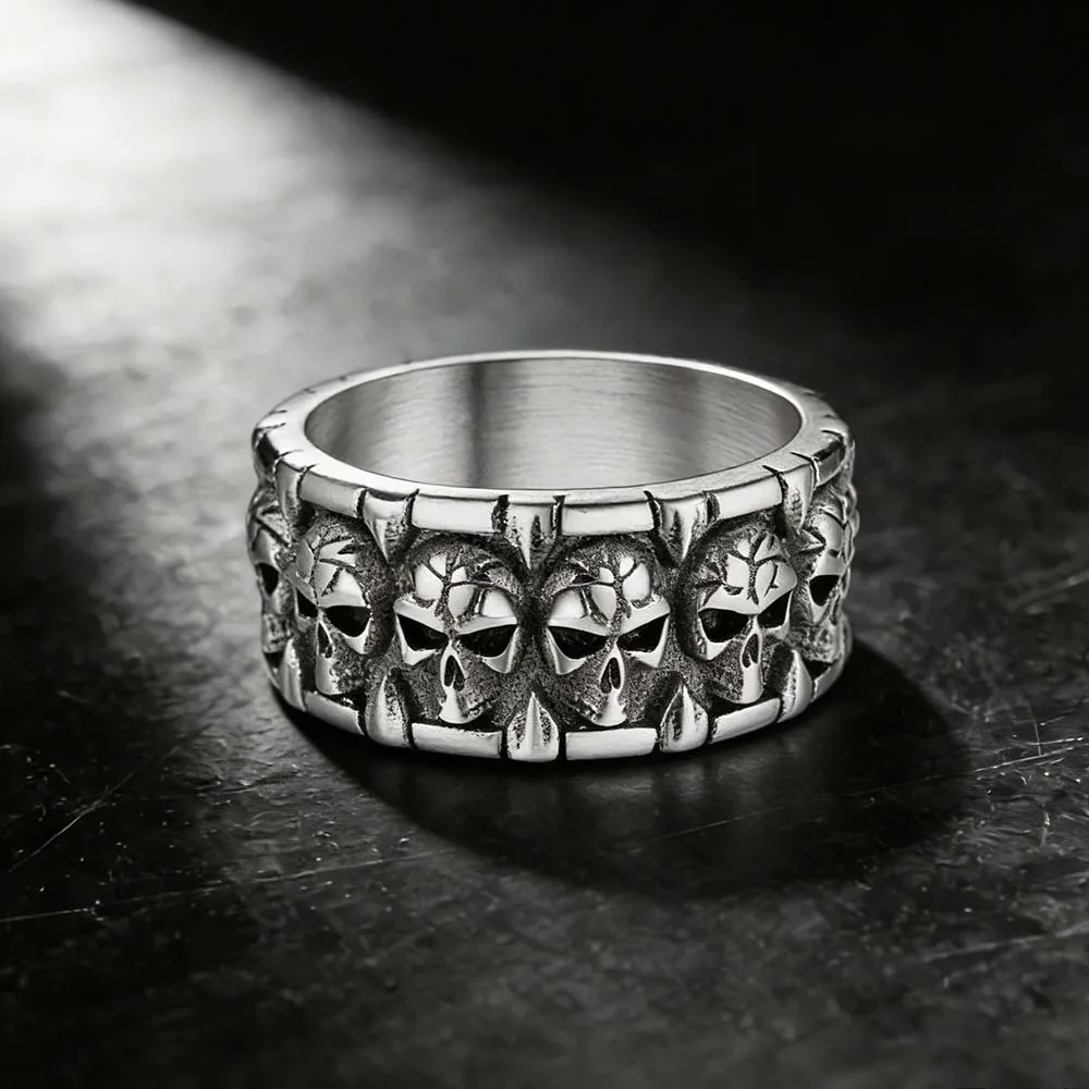 Custom stainless steel skull ring manufacturer