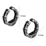 316 Stainless Steel Vintage Black Ear Clip Size 14.3*14.5mm