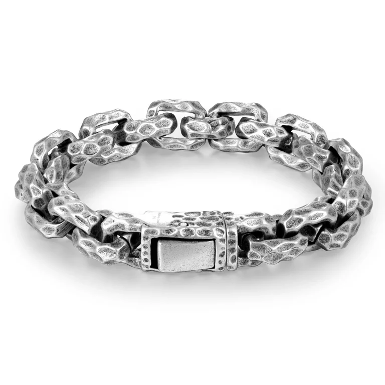 316L stainless steel Hand-hammered textures style bracelet Custom Jewelry Manufacturer