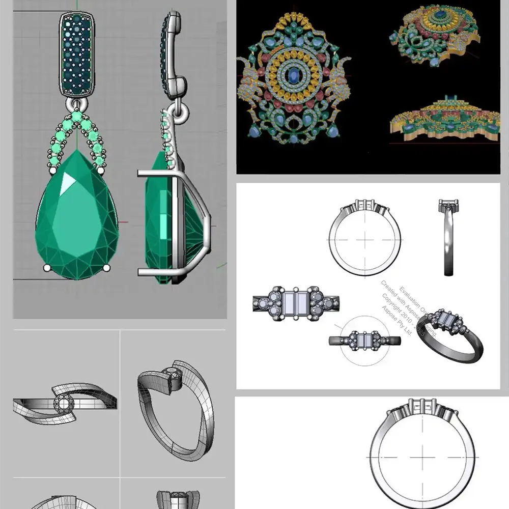 3D digital modeling and design resin jewelry with metal manufacturer
