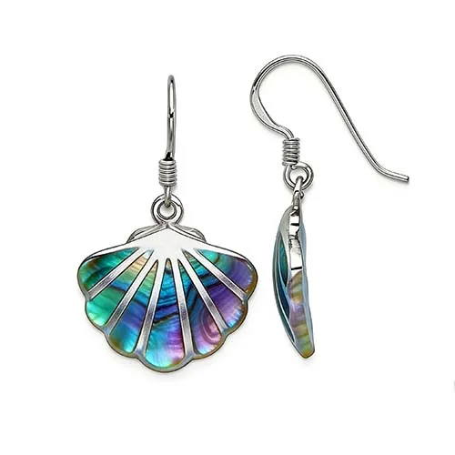 Abalone Dangle Earrings with Stainless Steel