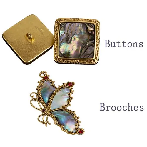 Abalone Shell Clothing Accessories with Stainless Steel for Women