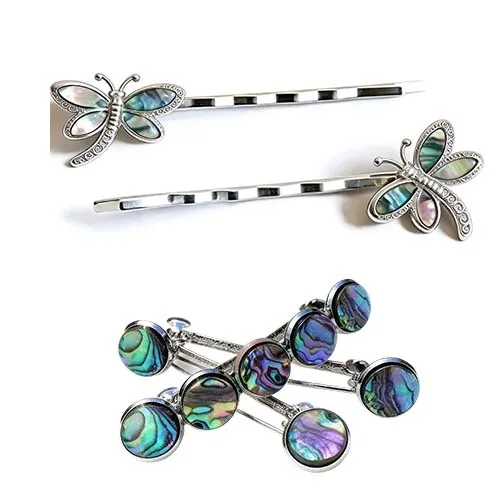 Abalone Shell Hair Accessories with Stainless Steel for Women