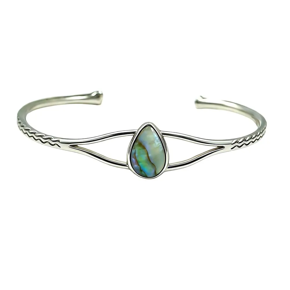 Abalone Shell Stainless Steel Cuff Bracelet