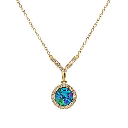 Abalone Y-Chain Pendants with Stainless Steel