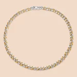 Bespoke 316L stainless steel two-tone cuban chain necklace manufactuer