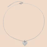 Bespoke Flat Heart Necklace 316L Stainless Steel Cubic Zircon for Manufactures