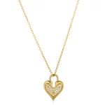 Bespoke Jewelry Stainless Steel White Rhinestone Heart Pendant Necklace Source Factory