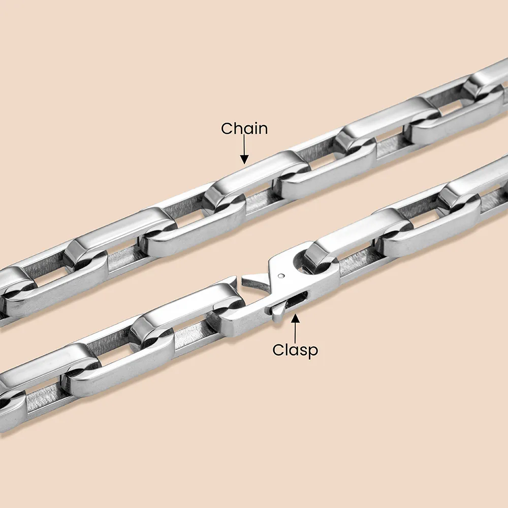 Bespoke clasp for 316L stainless steel anchor chain necklace manufacturing