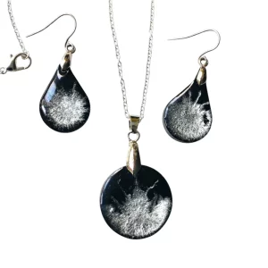 Black Stainless steel Resin Pendant Necklace Direct Factory