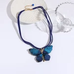 Blue color batterfly resin necklace Jewelry Contract Manufacturer