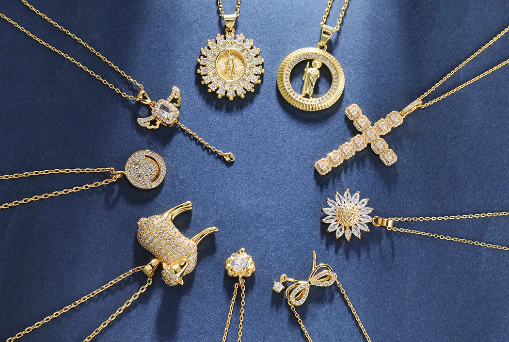 Brass pendant necklace collection by Bulk Jewelry Manufacturer, brass jewelry for custom necklace designs