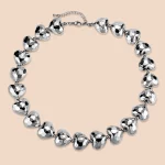 Bulk Order Stainless Steel Silver Heart Chain Choker Necklace ODM Partner
