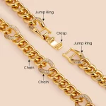 Bulk order accessories of gold cuban chain necklace with diamonds manufacturer