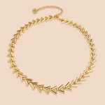 Bulk order gold arrow stainless steel chain necklace direct factory