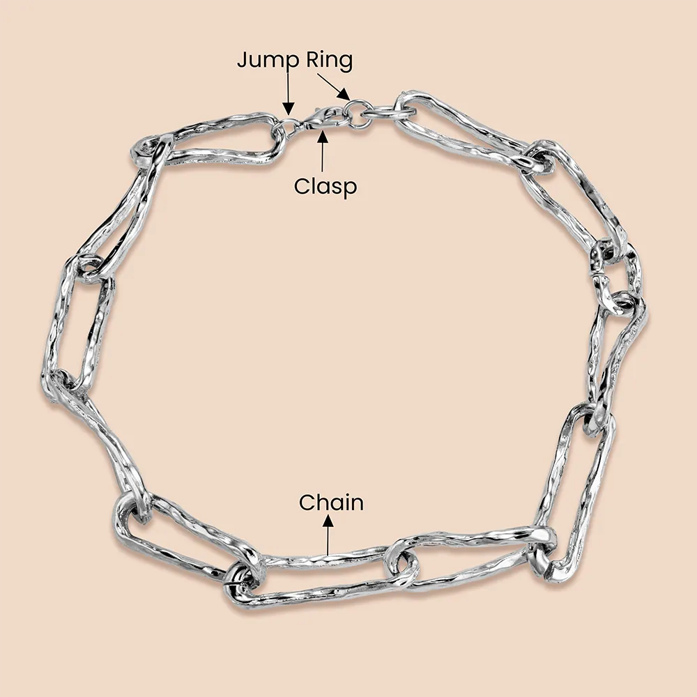 Custom accessories of stainless steel hammered link c hain necklace factory