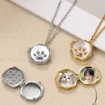 Custom color of 316L stainless steel cat claw photo necklace for retailers
