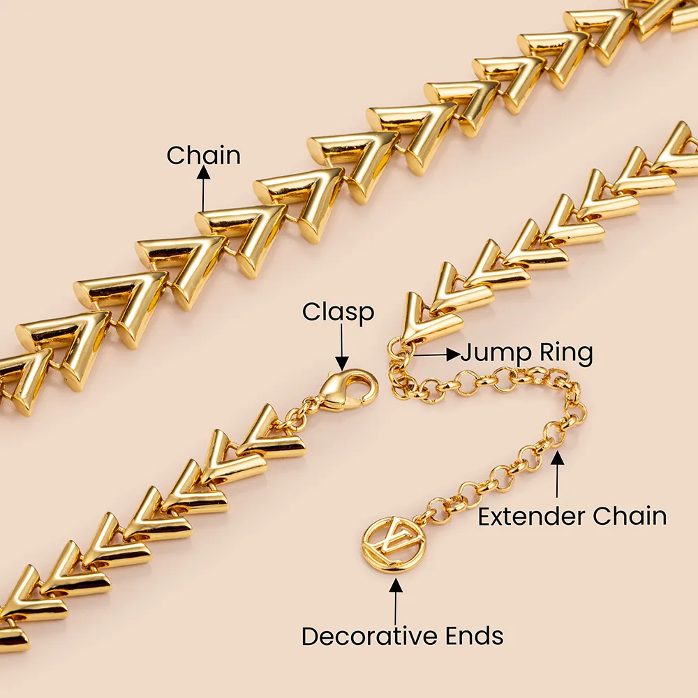 Custom gold arrow line chain necklace accessories supplier
