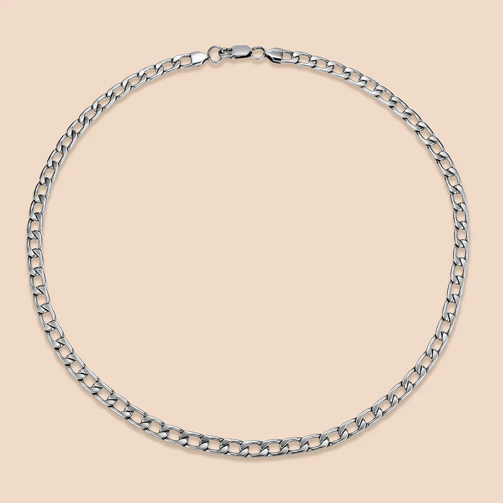 Direct source of flat curb chain necklace for men direct supplier