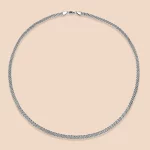 Customizable 316L stainless steel flat mesh chain necklace factory