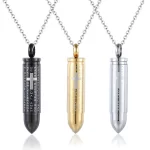 Customizable color of bullet cross locket necklace for start-up jewelry lines