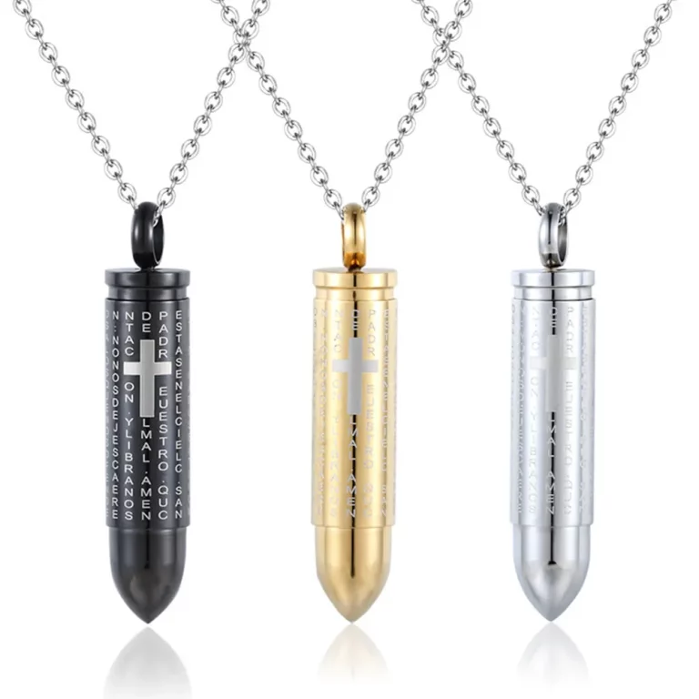 Customizable color of bullet cross locket necklace for start-up jewelry lines