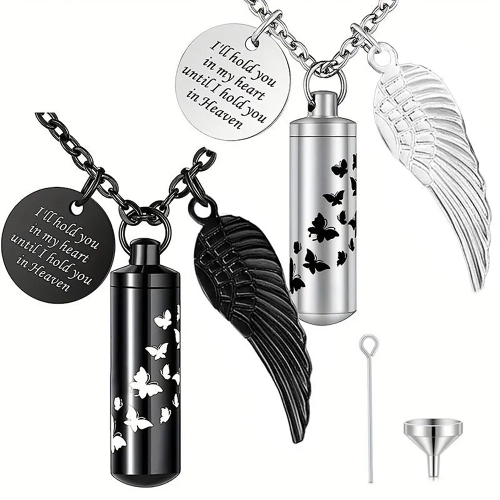 Female small cylinder urn locket necklace with charm for retailers