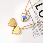 Customizable openable stainless steel month flower locket necklace for retailers