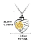 Customizable size of memorial heart flower locket necklace for brands