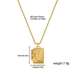 Customizable size of stainless steel moon book locket necklace for wholesalers