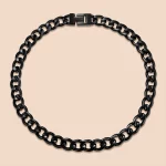 Customizable wide agate black stainless steel cuban chain supplier