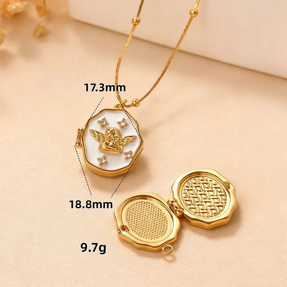 Female stainless steel angle locket necklace manufacturing for retailers