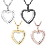 Customize color of stainless steel heart hair locket necklace for major retailers