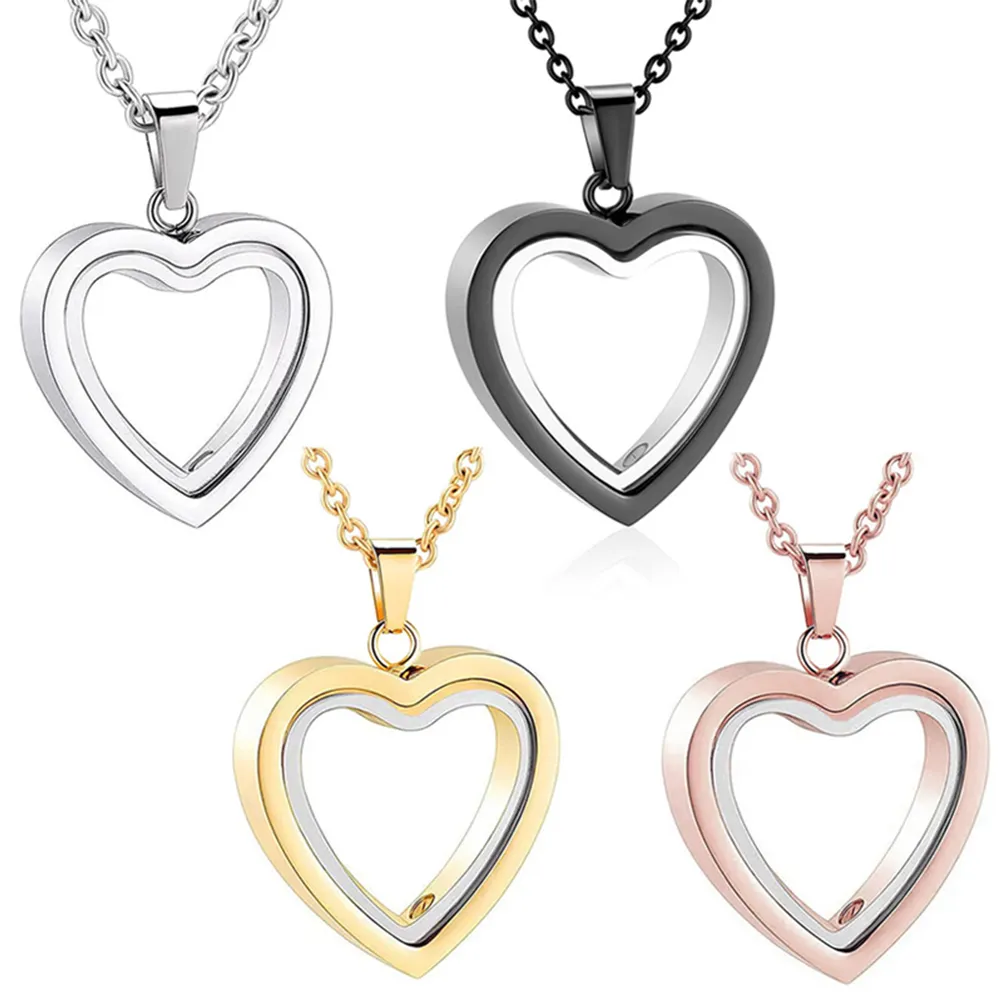 Female stainless steel heart pet hair locket necklace manufacturer for brands